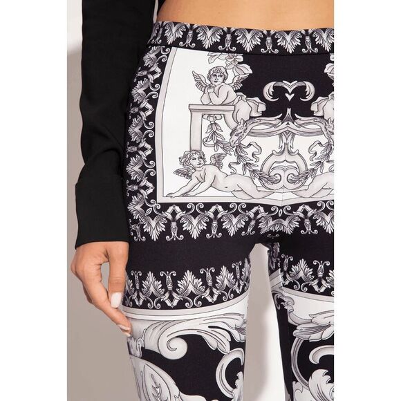 Versace Silver Gray White Black Baroque-Printed Leggings Size 38 2 XS NWT - Picture 15 of 16